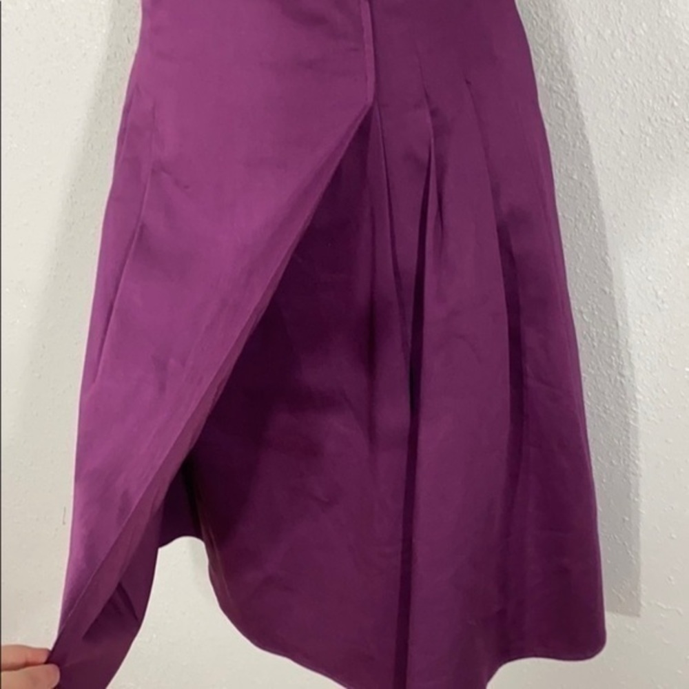 Kay Unger purple ruffle collar flare dress T8 - Picture 4 of 12